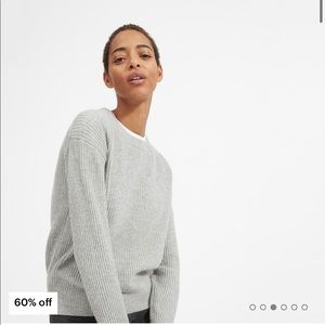 Cashmere Rib Round Crew- White